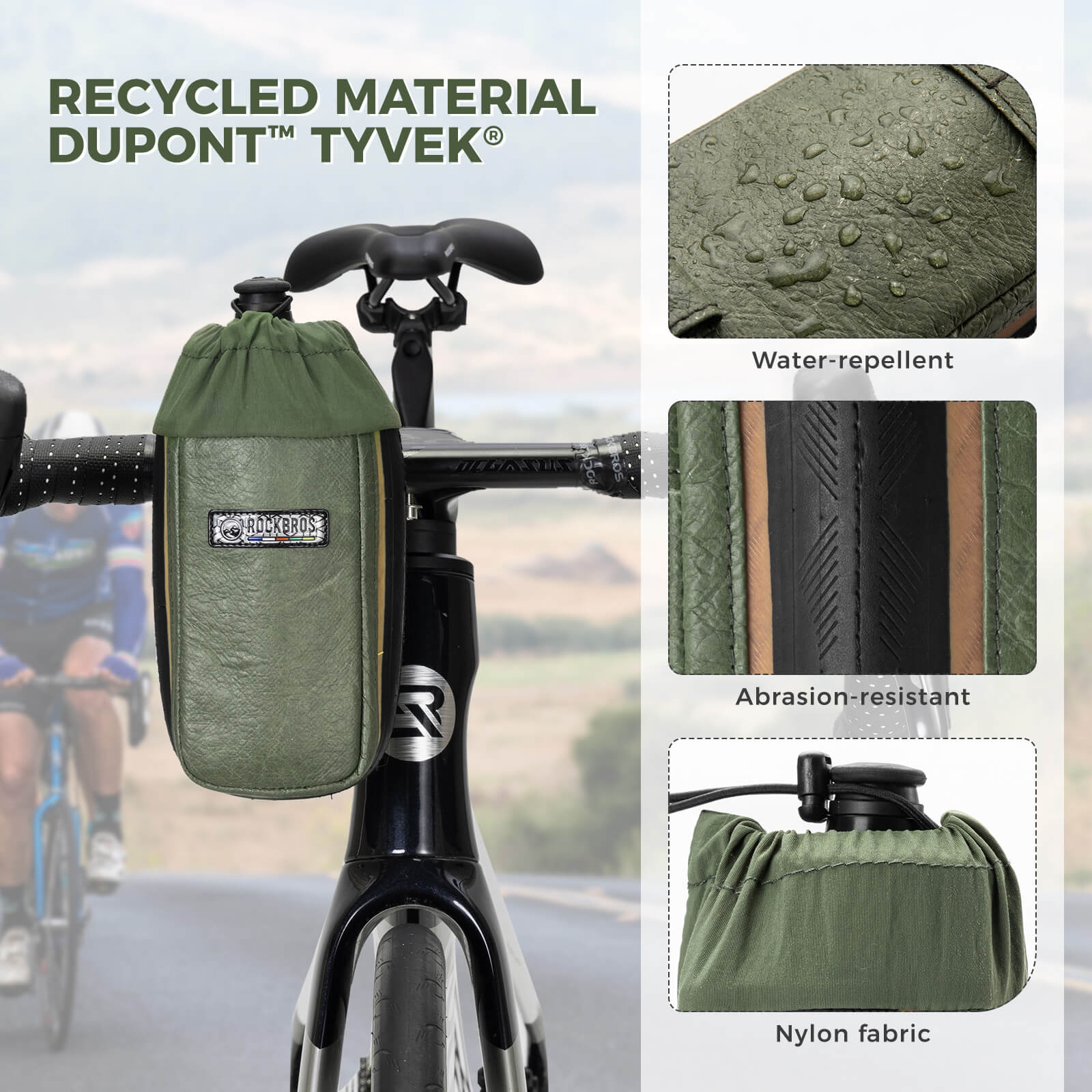 ROAD TO SKY Recycled Tire Bike Water Bottle Bag - 0.8L