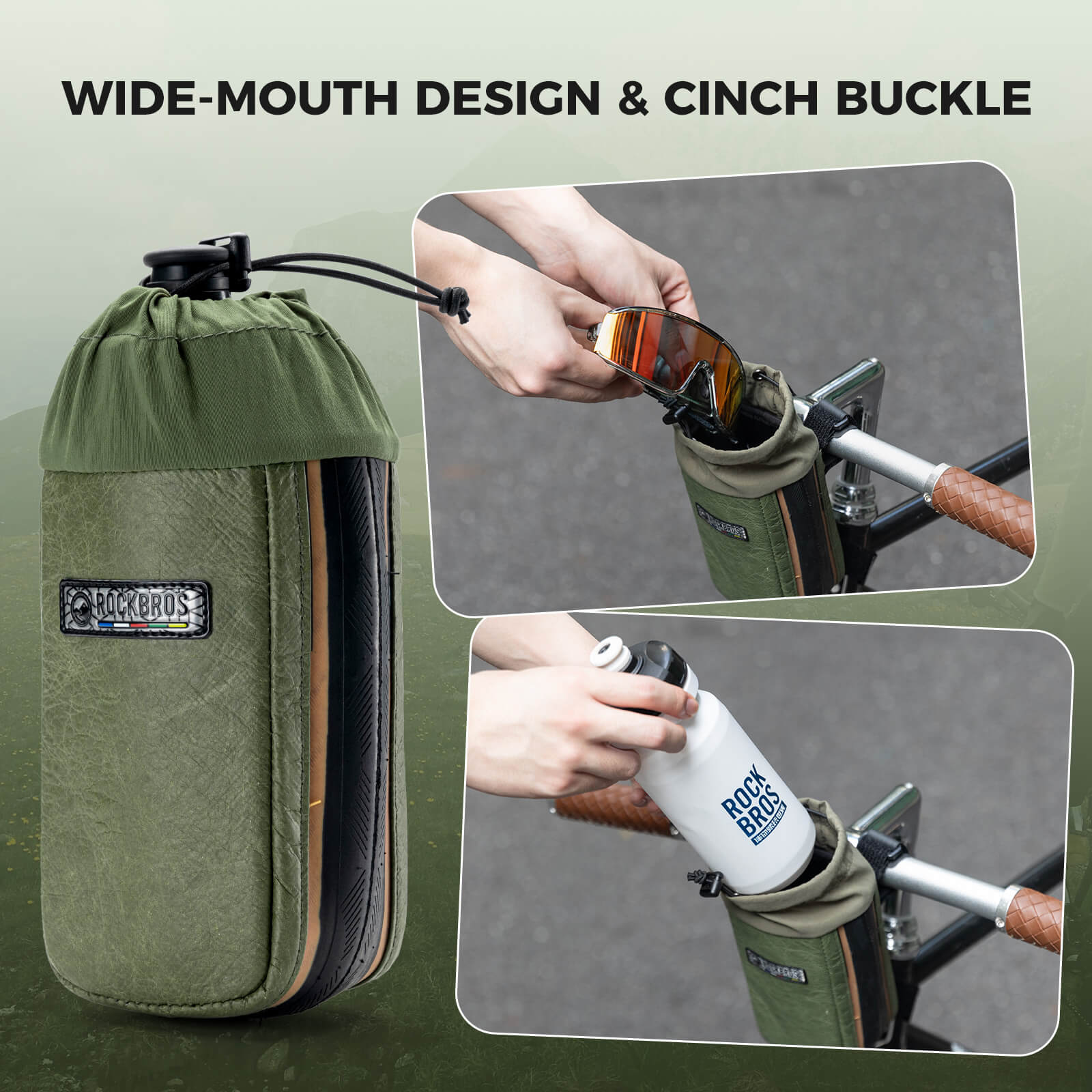 ROAD TO SKY Recycled Tire Bike Water Bottle Bag - 0.8L