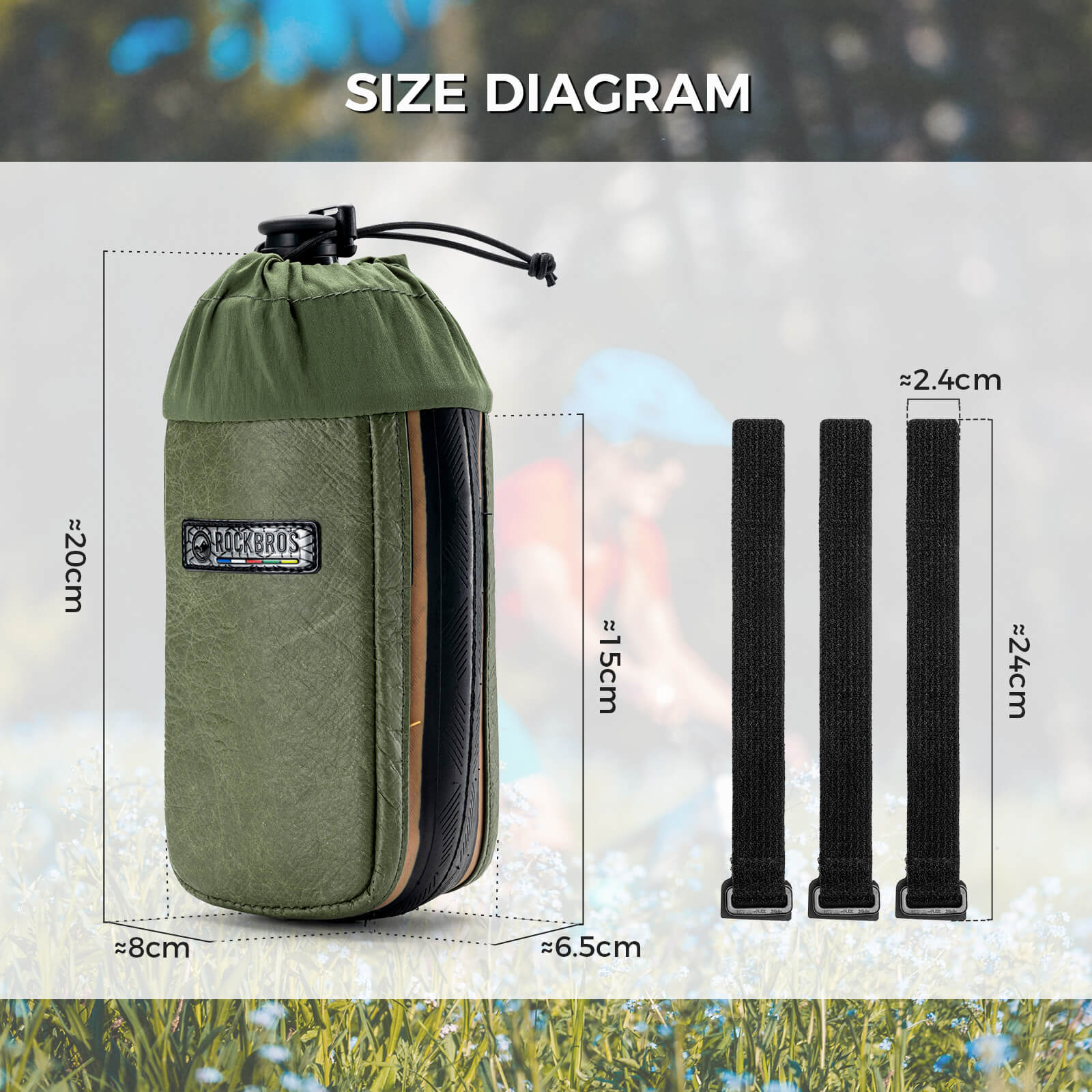 ROAD TO SKY Recycled Tire Bike Water Bottle Bag - 0.8L
