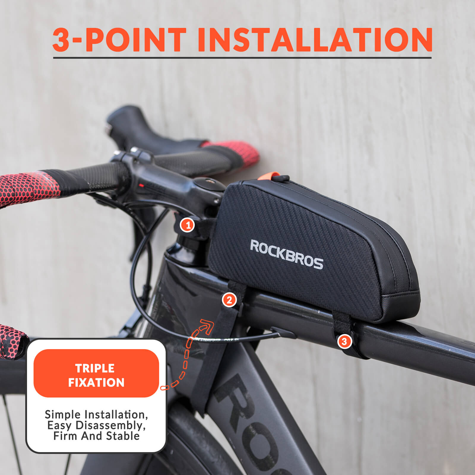 Top Tube Bike Bag with Side Drawstring - 1L