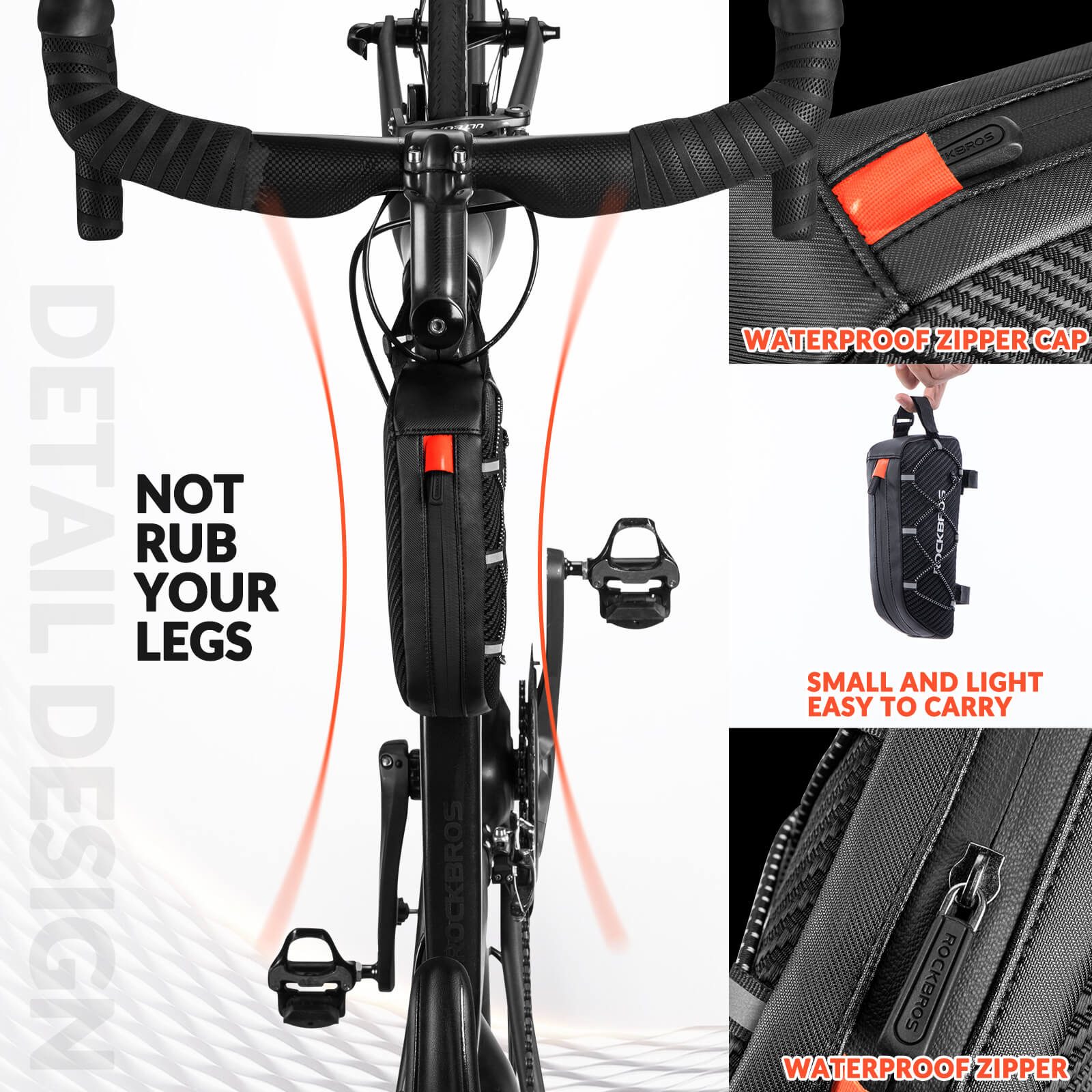 Top Tube Bike Bag with Side Drawstring - 1L