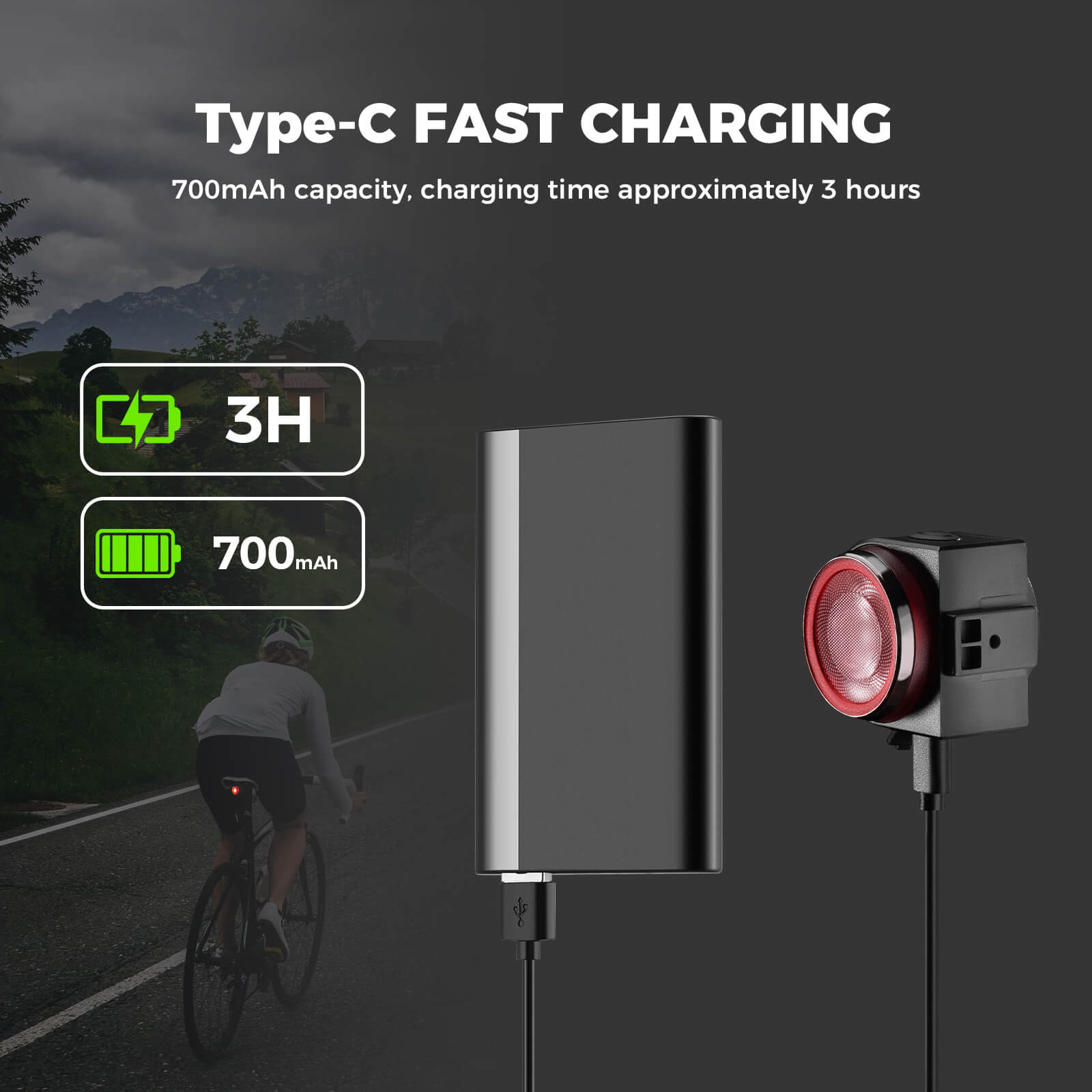 A8Pro Electronic Tail Light with Built-In Horn