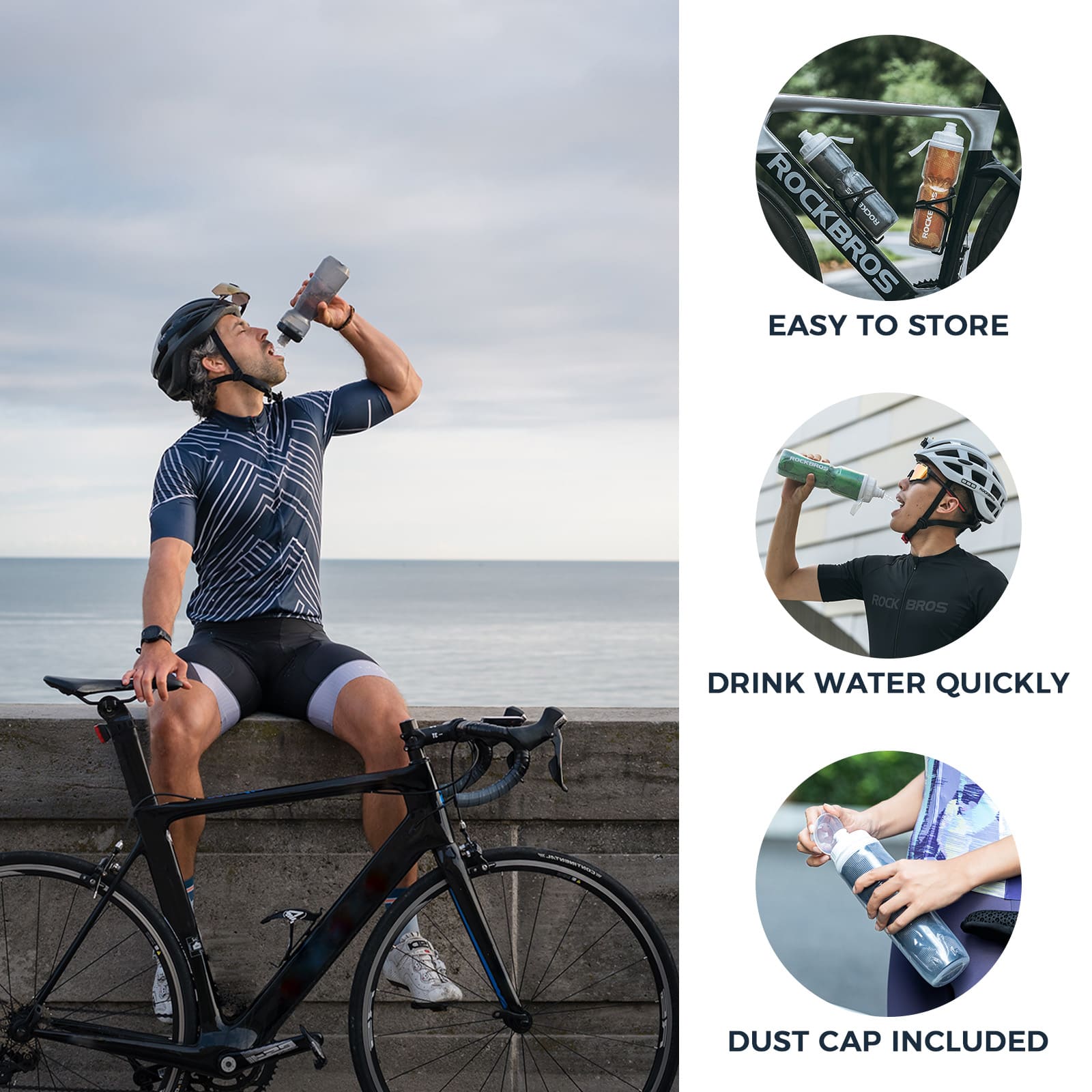 Insulated Leak-Proof Bike Water Bottle - 24OZ