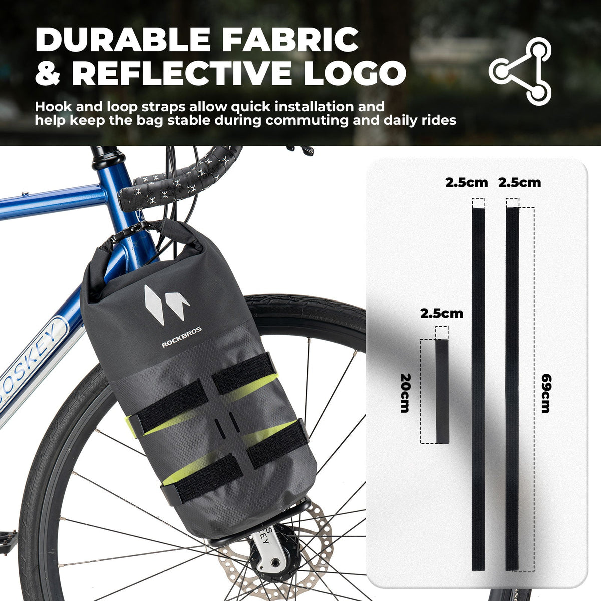 RideMate Front Fork Rack Bag - 7L