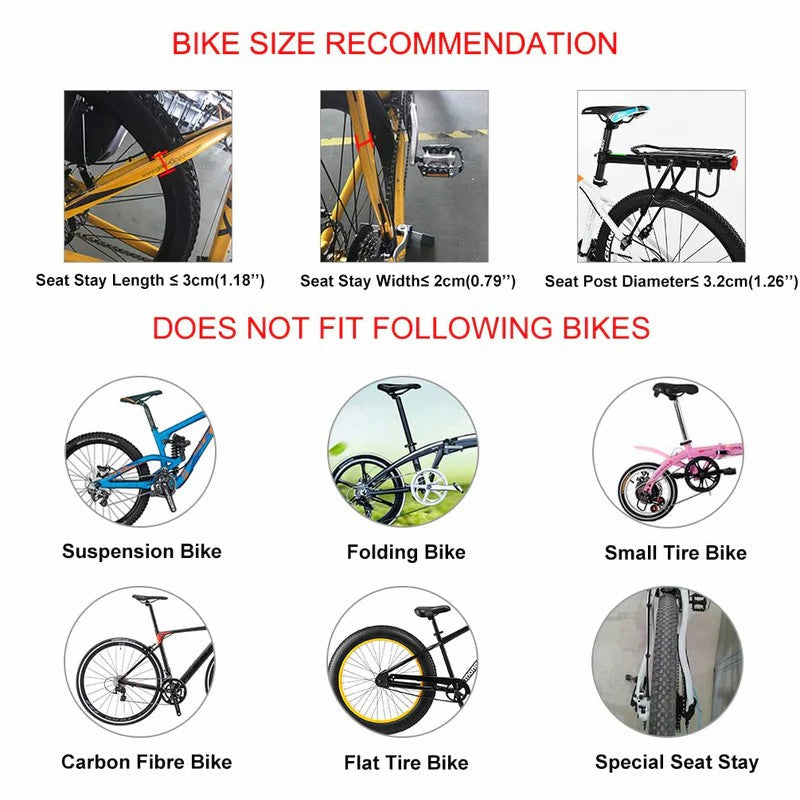 Seatpost Mounted Bike Rear Rack with Bolt-On Mount