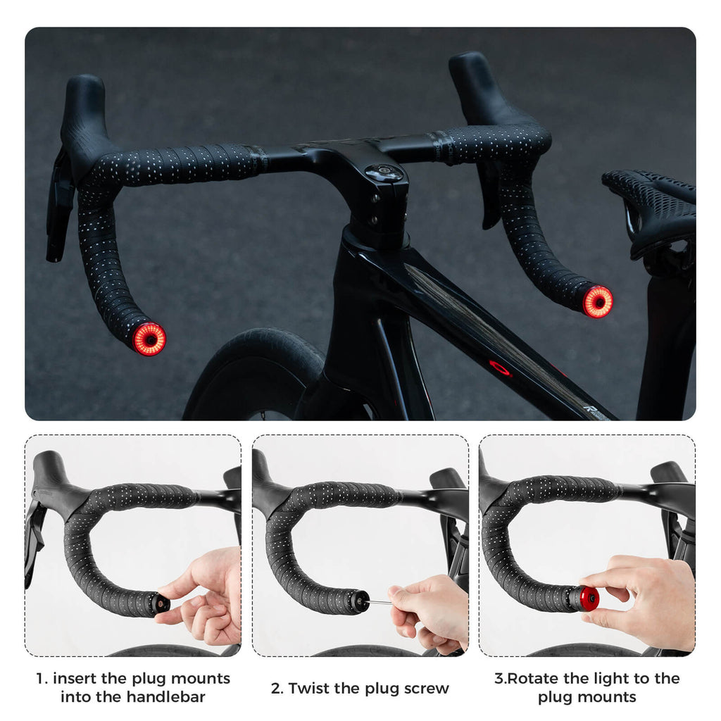 ROCKBROS R0 Smart Bike Rear or Handlebar End Light - Waterproof
