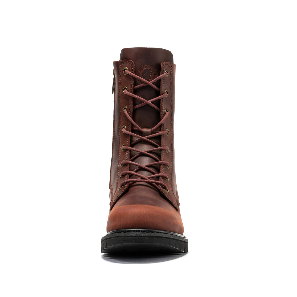 ROCKROOSTER Mantua Men's 8 inch Zip-sided Soft Toe Lug Sole Work Boots SAP130
