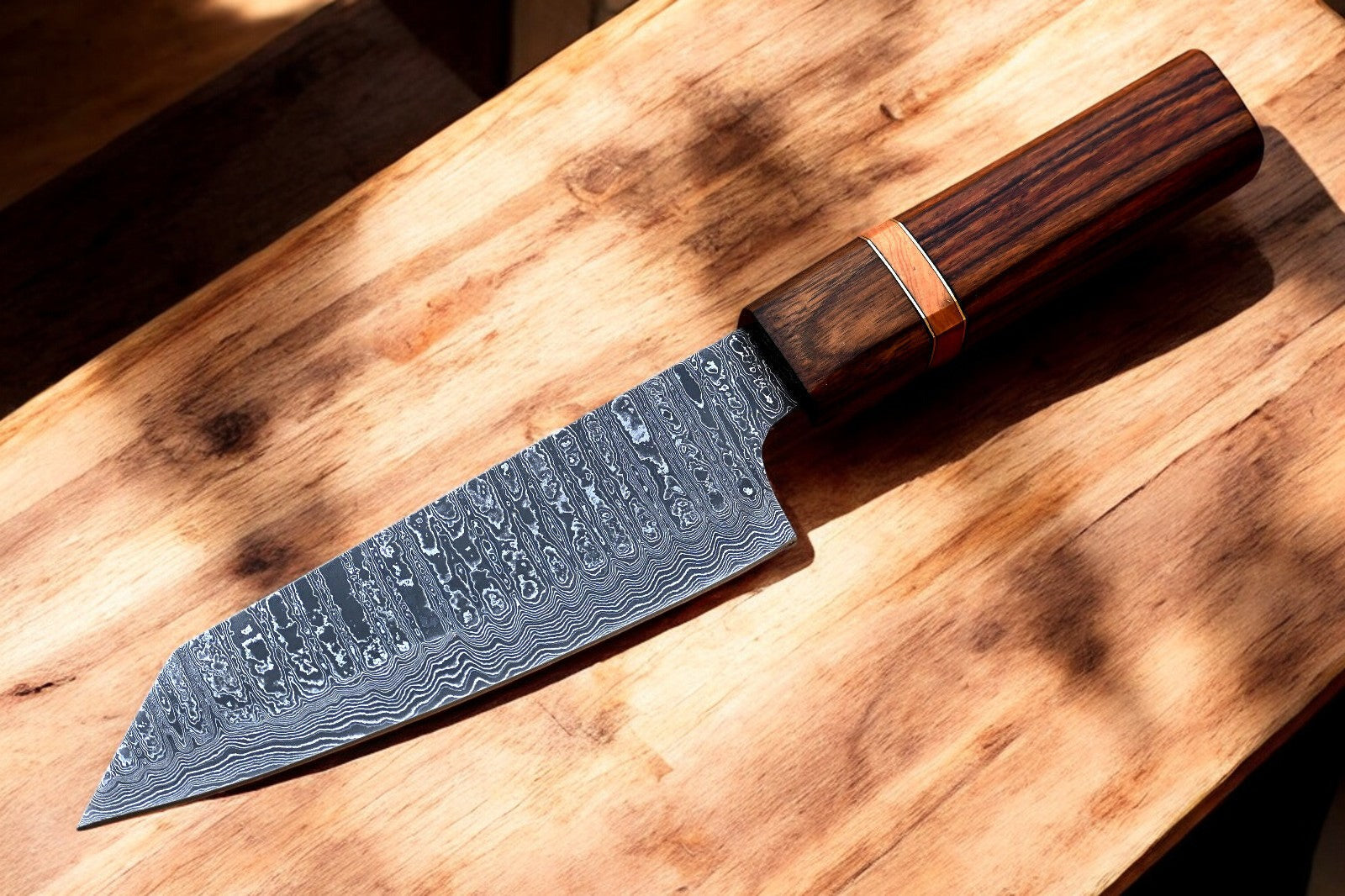 13" Custom Handmade Damascus Chef Knife with Sheath