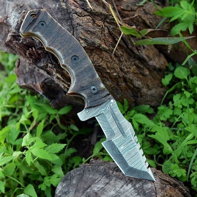 EDC Tracker Folding Pocket Knife - Handmade Damascus Steel