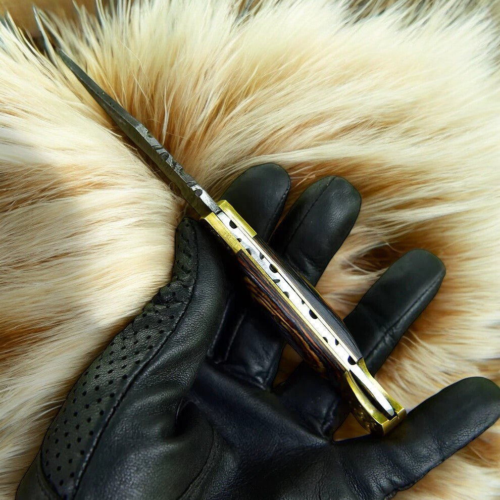 Custom Handmade Damascus Steel Pocket Knife - 3"