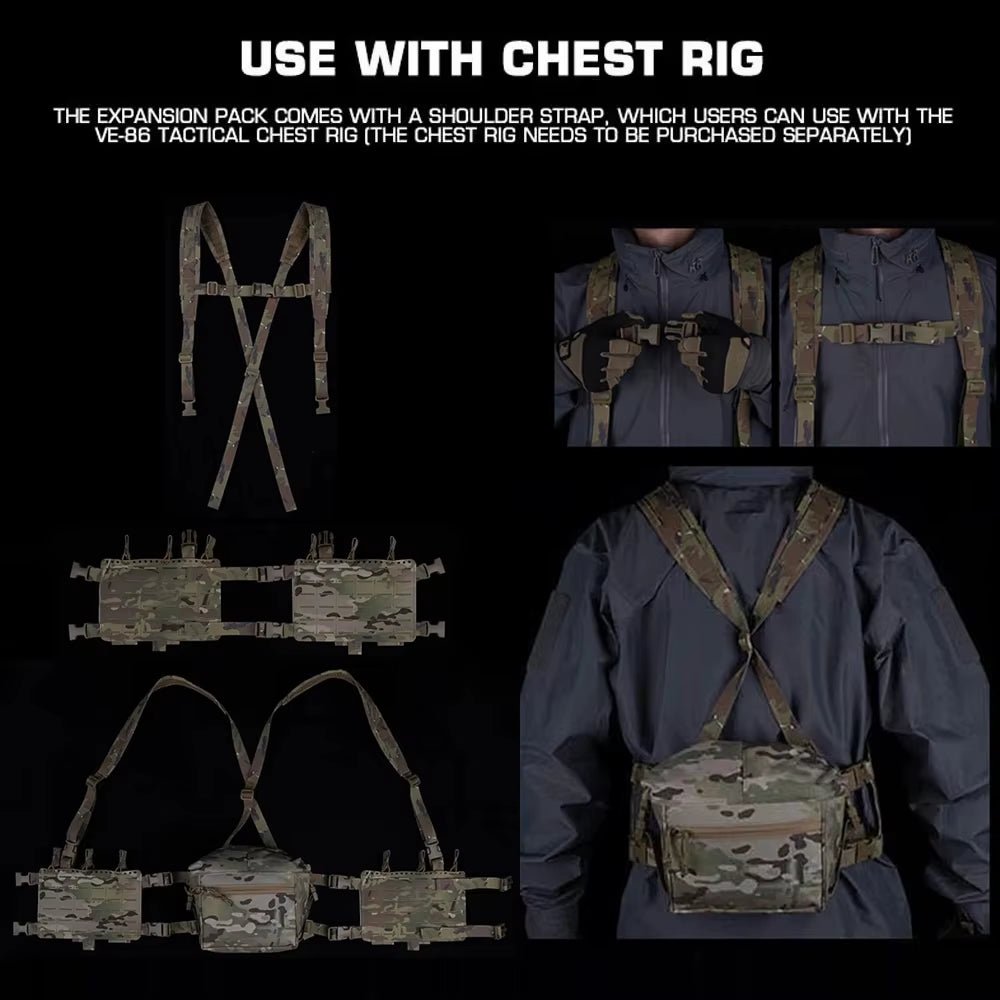 Signal & Steel Alpha Modular Chest Rig Kit – Tactical MOLLE Chest Rig with Expansion Backpack