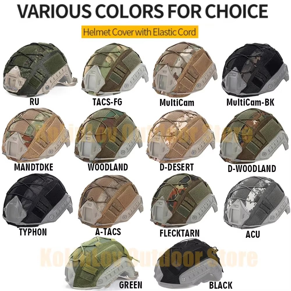 Signal & Steel FAST Helmet Camouflage Cover – Tactical Airsoft Helmet Cover with Elastic Retention
