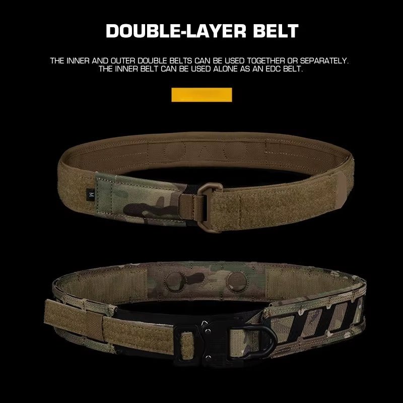 Signal & Steel Magnetic MOLLE Battle Belt – Double-Layer Tactical Belt System for Airsoft Loadouts