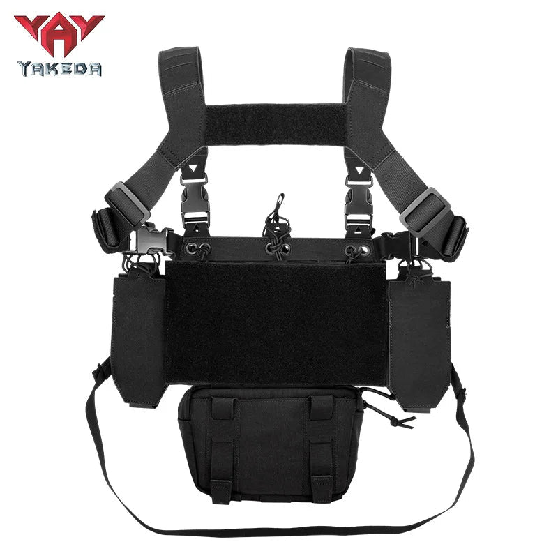 Signal & Steel Modular Mini Chest Rig – Adjustable MOLLE Micro Rig with Magazine Pouches