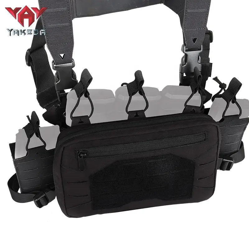 Signal & Steel Modular Mini Chest Rig – Adjustable MOLLE Micro Rig with Magazine Pouches