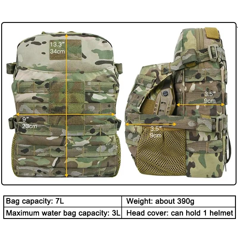 Signal & Steel MOLLE Expansion Backpack – Tactical Plate Carrier Pack with Hydration Storage (7L)