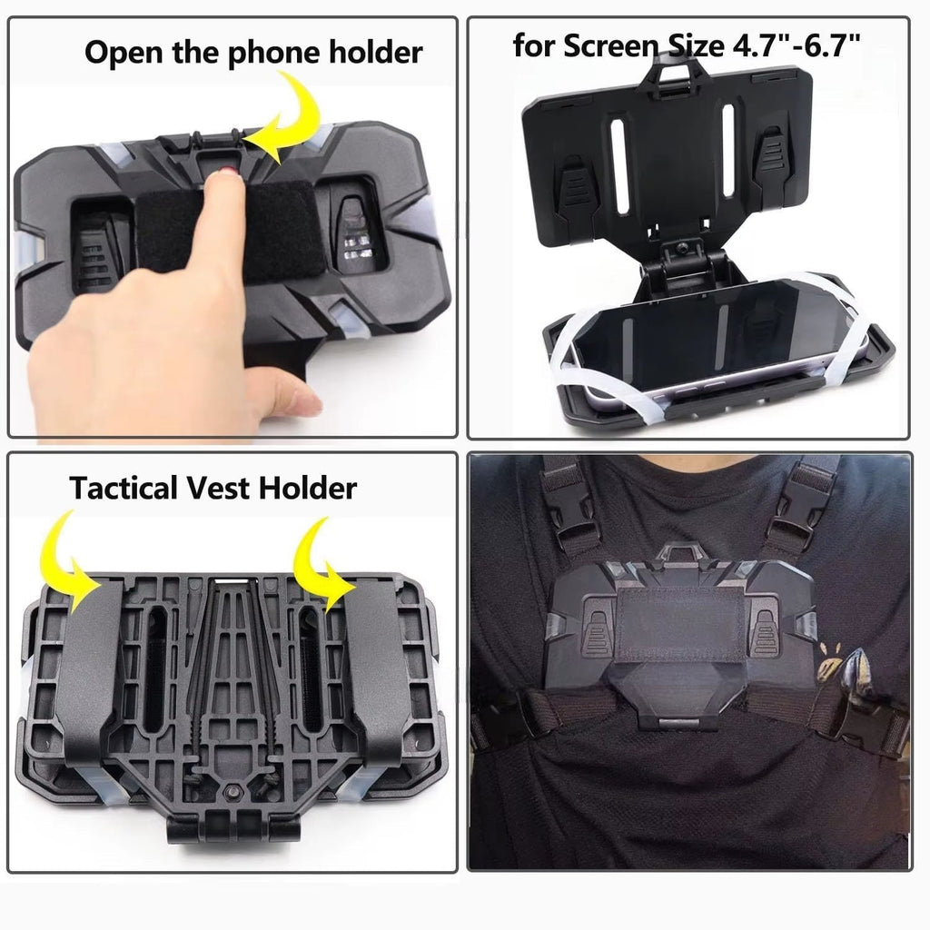 Signal & Steel MOLLE Navigation Phone Mount – Tactical Chest Rig Map & Phone Holder (Foldable Admin Panel)