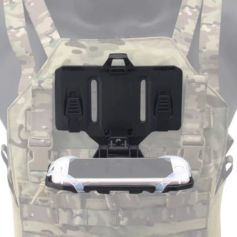 Signal & Steel MOLLE Navigation Phone Mount – Tactical Chest Rig Map & Phone Holder (Foldable Admin Panel)