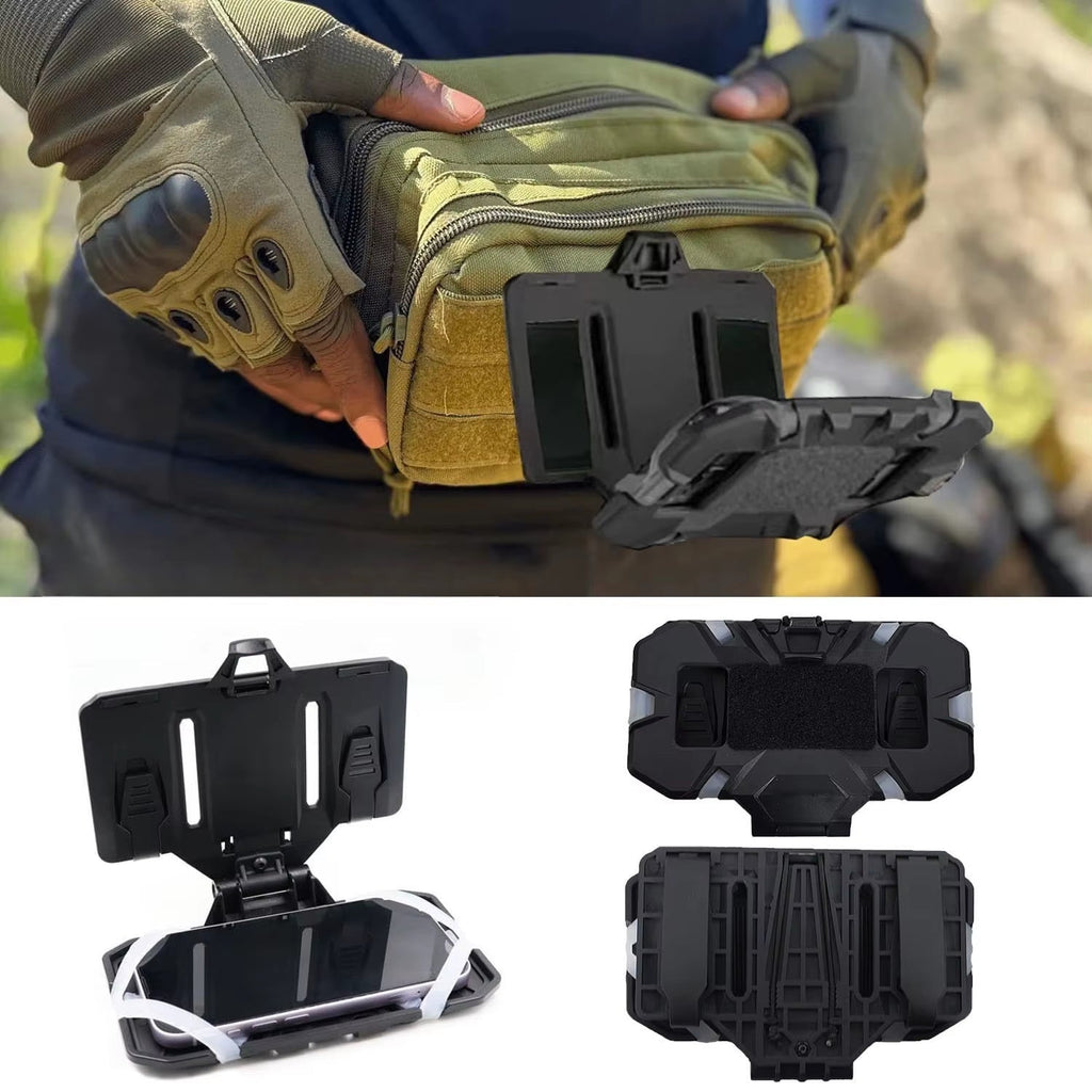 Signal & Steel MOLLE Navigation Phone Mount – Tactical Chest Rig Map & Phone Holder (Foldable Admin Panel)