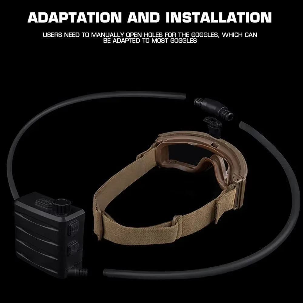 Signal & Steel Tactical Goggles Anti-Fog Fan Kit – Airsoft Defogging System for Eye Protection