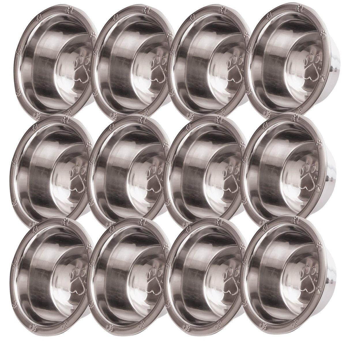 Jeffers Stainless Steel Embossed Wide-Lip Food & Water Pet Bowls