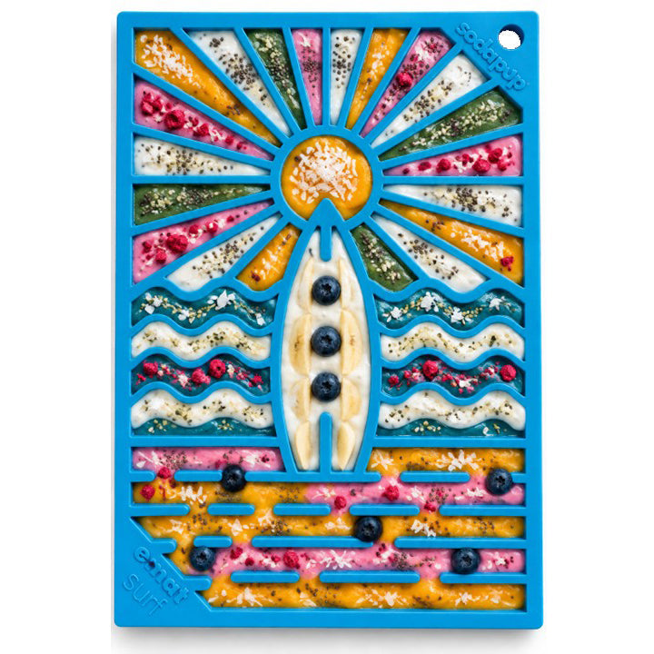 Surf's Up eMat - Small Lickmat for Dogs and Cats | Beach-Themed Design | SodaPup