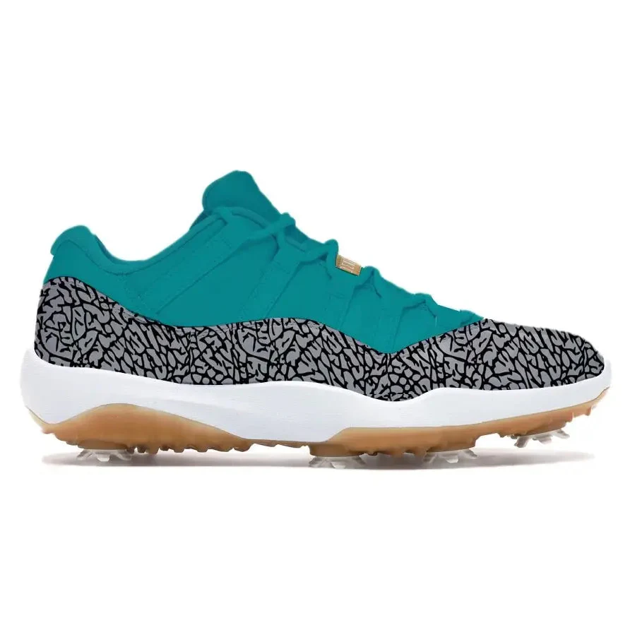 "Teal Cement" Jordan 11 Retro Low Golf Shoes