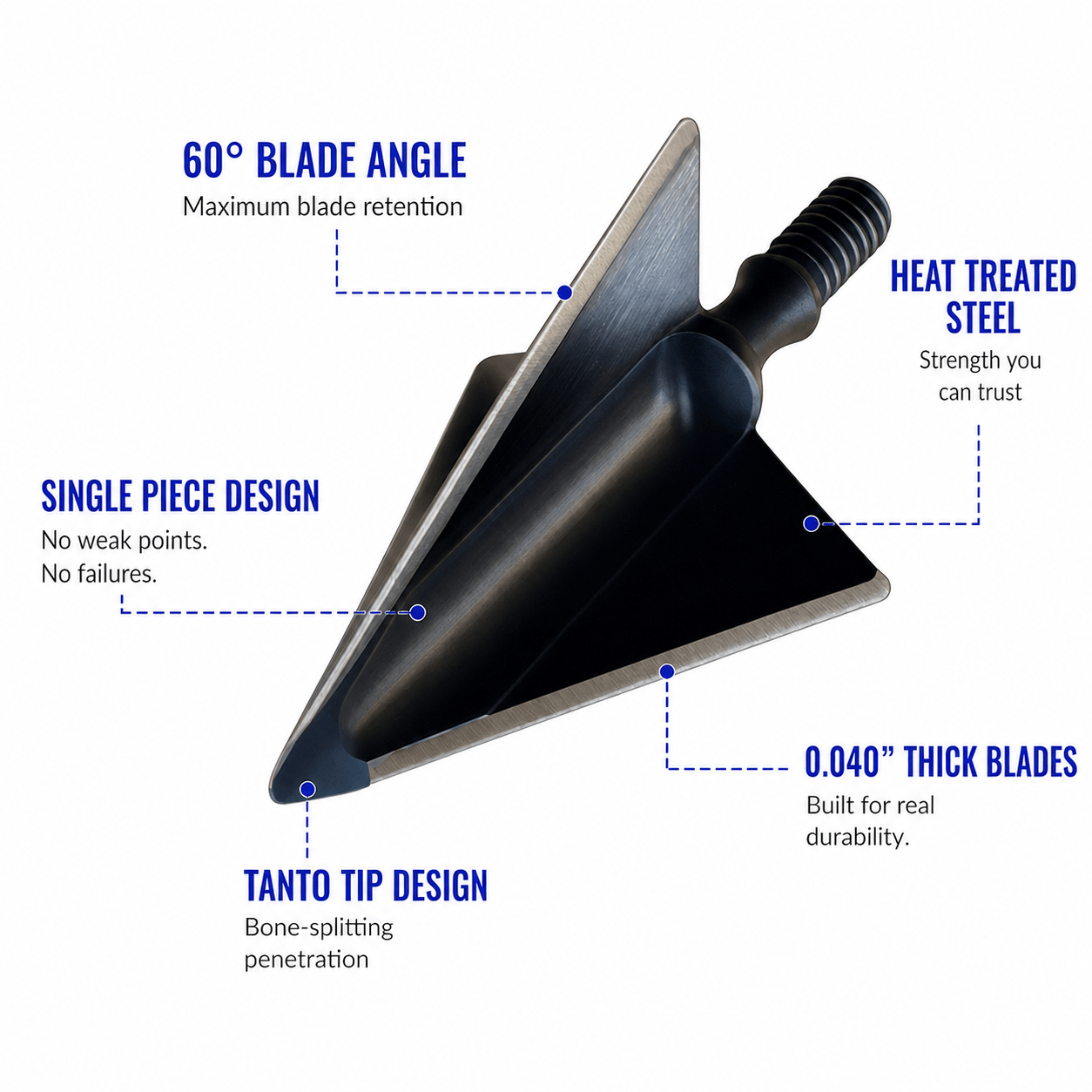 TOTA | 125 grain broadhead | 1-1/8 inch | fixed 3-blade