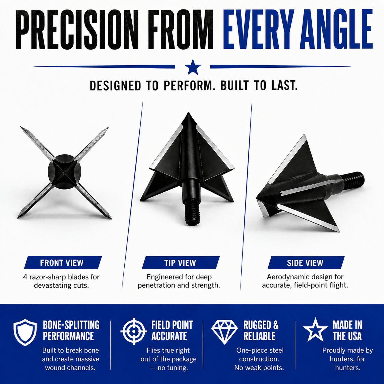 TOTA | 150 grain broadhead | 1-inch solid | fixed blade