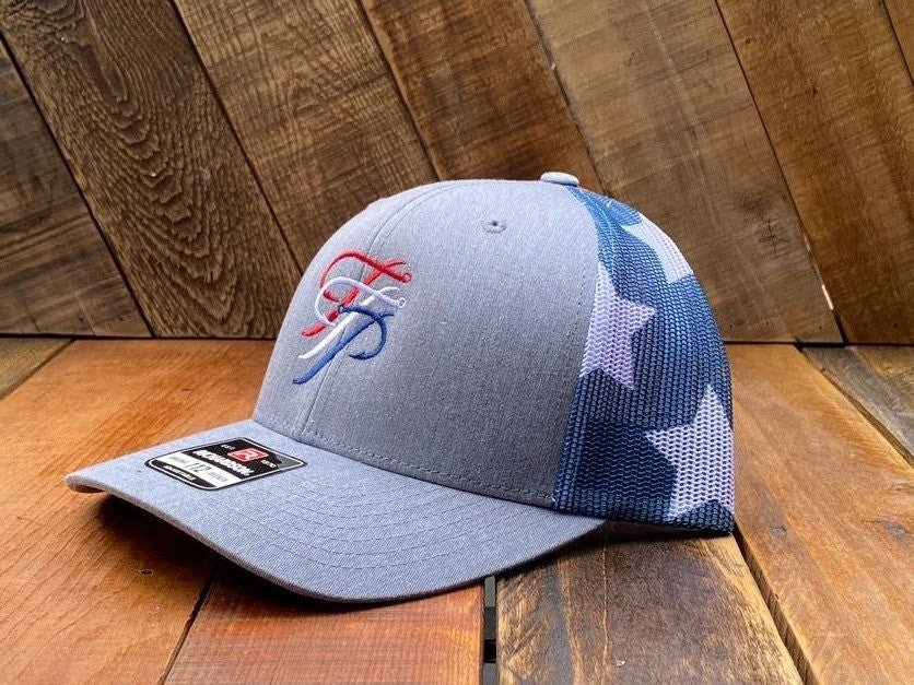TTP Heather Grey/ USA Mesh Embroidered