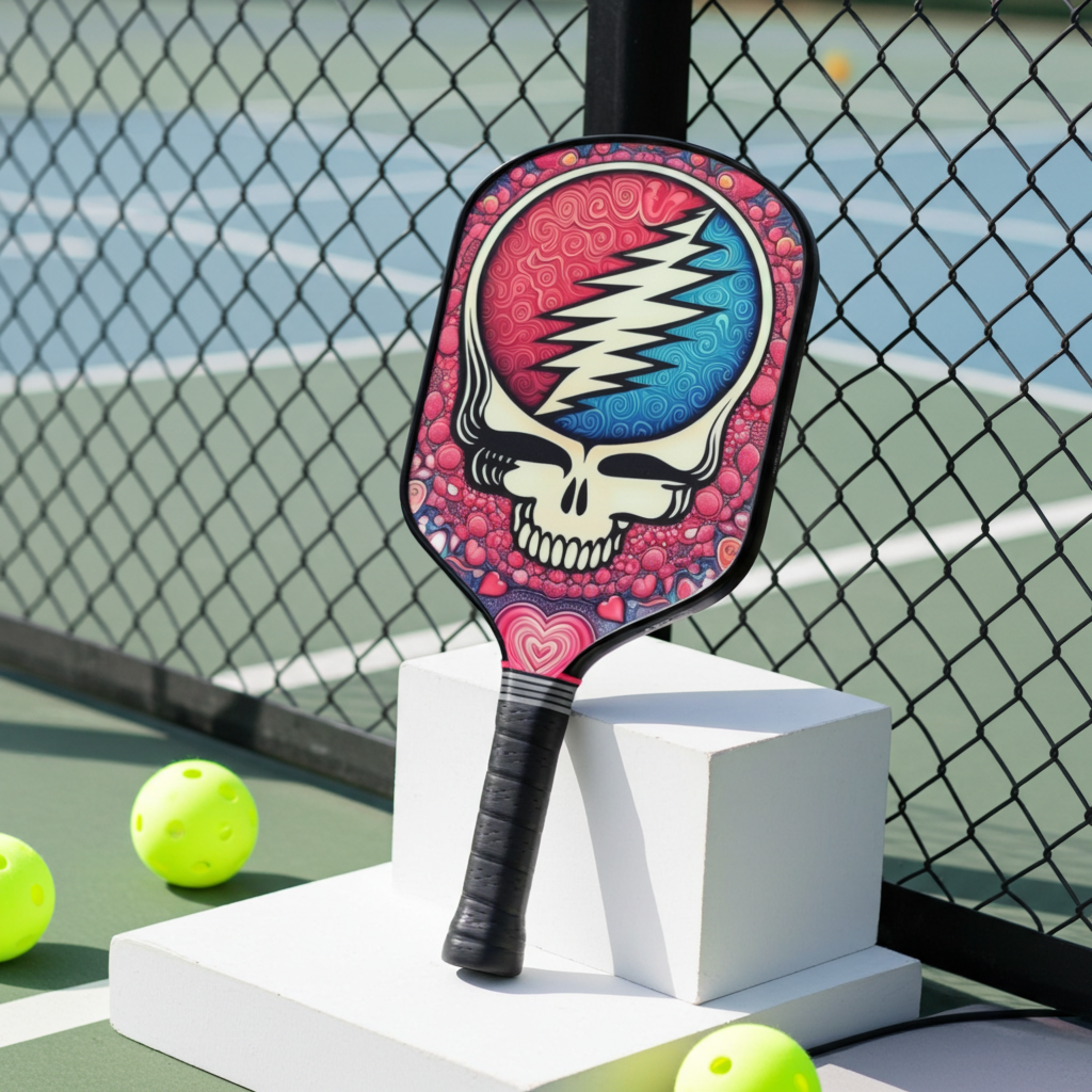 Grateful Dead Drops - Free Love Stealie - Pickleball Paddle