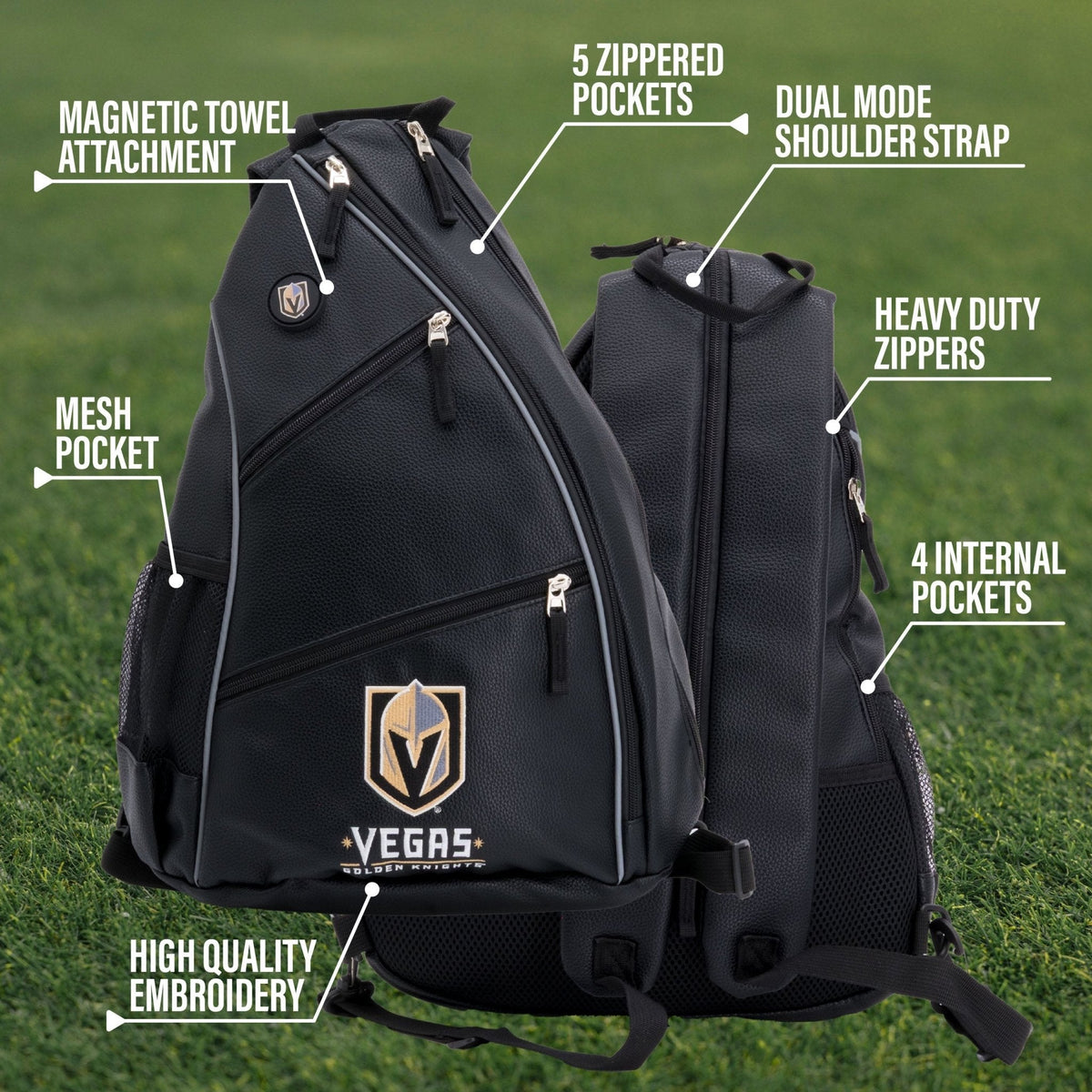 Vegas Golden Knights PU Leather Backpack